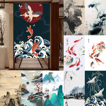 Cortinas japonesas de media puerta, pintura de tinta de paisaje chino para cocina, dormitorio, restaurante, decoración, cortinas colgantes de puerta Noren 2024 - compra barato