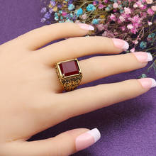 Blucome turco anillos para los hombres y las mujeres de Color oro Retro resina anillo de dedo bisutería regalos de cumpleaños Bijoux 2024 - compra barato
