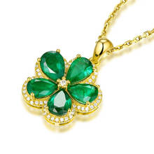 Colar vintage dourado para gargantilha acessório feminino, joia fashion com pingente de flor verde cristal 2024 - compre barato