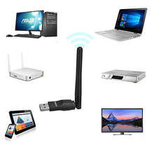 Беспроводной Wifi сетевой адаптер 150 м Usb сетевая карта для ПК ноутбука Wifi приемник внешняя Wi-Fi донгл антенна 2024 - купить недорого
