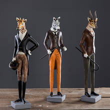 Nordic Style British Gentleman Animal Statue Ornaments Resin Sculpture Home Wine Cabinet Household Decoration Figurines ZH487 2024 - buy cheap