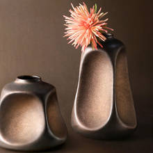 Vaso de cerâmica retrô estilo japonês, enfeites de artesanato, organização de flores simples para casa, recipiente moderno, acessórios de decoração para casa 2024 - compre barato