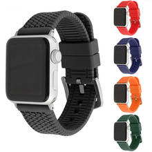 Ремешок BEAFIRY силиконовый для Apple Watch band 44 мм 40 мм, фтор резиновый браслет для iwatch series 5 4 3 2 1 42 мм 38 мм, аксессуары для часов 2024 - купить недорого