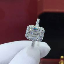 Anillo de plata esterlina 925 para mujer, sortija de compromiso con piedras de corte grande, anillos de boda, regalo de aniversario 2024 - compra barato
