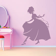 Fairy Tale Cinderella Wall Stickers Kids Girls Bedroom Nursery Stage Show Wall Decoration Vinyl Window Decal Princess Mural Q034 2024 - buy cheap