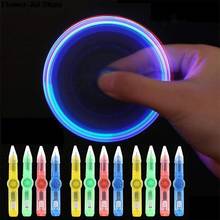 Bolígrafo giratorio luminoso 2 en 1 con luz LED, bolígrafo de punta redonda, suministros de oficina de aprendizaje, Color aleatorio, novedad 2024 - compra barato