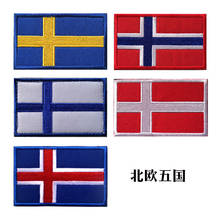 XICC значок скандинавской страны вышитые липучки нашивки Исландии Дания Норвегия Финляндия Швеция нарукавная повязка Ткань флаг Крюк & Петля наклейки 2024 - купить недорого