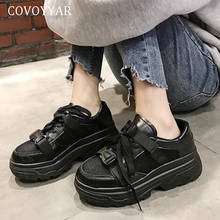 Covoyiv sapatos femininos de outono, sapatos vulcanizados com plataforma, branco e preto, de lona, wsn328, 2021 2024 - compre barato
