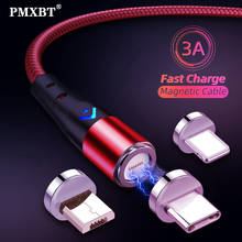 PMXBT Magnetic Cable Mobile Phone Accessories For iphone11 12 Mini Xiaomi 3A Fast charging Magnet Charger Micro USB Type C Cable 2024 - buy cheap