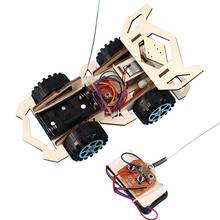 Diy rc carro brinquedos montagem de madeira construção veículo brinquedos de corrida brinquedo do carro científico experimento modelo kits presente para crianças 2024 - compre barato