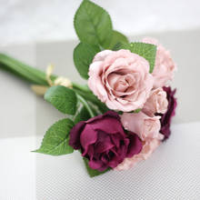 Искусственные цветы, Маленькие розы, букет, искусственные цветы, ремесла на День святого Валентина, свадебное украшение для дома 2024 - купить недорого