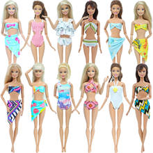 Разные цвета, 5 шт., летний купальник, одежда для пляжной вечеринки, красивые купальники, сексуальное бикини для бассейна, аксессуары для кукол Барби, детские игрушки 2024 - купить недорого