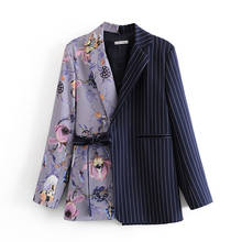 2022 Spring Autumn Retro Striped Patchwork Office Lady Blazers Coat Women Clothes Suit Jackets Long Sleeve Blazer Feminino m505 2024 - buy cheap