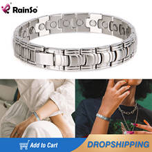 Rainso Stainless Steel Bracelets For Woman Men Bracelet Viking Magnetic Bio Energy Health Care Jewelry Men Bracelets & Bangles 2024 - buy cheap