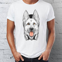 new Men short sleeve t-shirt with German Shepherd Drawing Summer Classic Artsy Dog t shirt tees tops harajuku streetwear 4XL 5XL 2024 - buy cheap