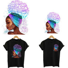 New Black Girl Patches For Clothing T-shirt Heat Transfer Vinyl Stickers On Clothes Applique Washbale A-Level  Patch 2024 - buy cheap