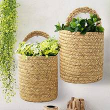 Seaweed Woven Storage Basket Wall Hanging Plant Flower Pot for Garden Patio 2024 - buy cheap