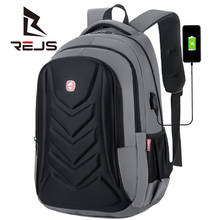 Модные школьные рюкзаки REJS LANGT с жестким корпусом и зарядкой, рюкзаки для ноутбука 15,6 дюйма, мужские водонепроницаемые геометрические сумки с защитой от кражи 2024 - купить недорого