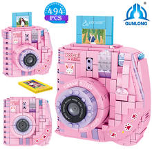 Конструктор Qunlong Ideas в стиле ретро, цифровая камера розового цвета, кубики Moc в сборе, набор «сделай сам», игрушки, подарок для детей на день рождения 2024 - купить недорого