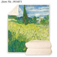 Manta de vellón con estampado 3D de pintura al óleo de Van Gogh para cama, colcha gruesa de moda, colcha de Sherpa, manta para adultos y niños 06, novedad 2024 - compra barato