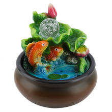 Resin Feng Shui Wheel Water Fountain Ornaments Office Desk Lucky Fish Waterscape Crafts Indoor Living Room Home Decoration 2024 - buy cheap