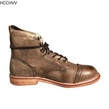 Chelsea-botas con alas de cuero para hombre, zapatos informales de corte alto, rojo, estilo británico, para Primavera e Invierno 2024 - compra barato