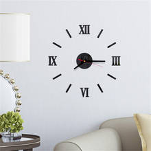 Wall Clock New 3D DIY Roman Numbers Acrylic Mirror Wall Sticker Clock Home Decor Mural Decals часы настенные X2 2024 - buy cheap