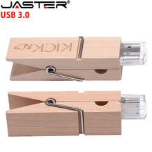 JASTER usb 3.0 maple Wooden Clip usb flash drive pen drive 4GB 8GB 16GB 32GB maple wooden usb 3.0 2024 - buy cheap