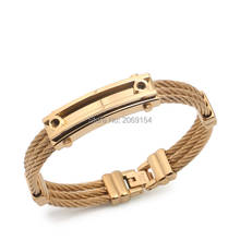 Bracelet For Men Charm Jewelry Gold Classic Link Chain Steel Bracelet Charm Titanium Wristband Jewelry 2024 - buy cheap
