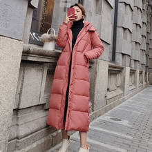 2021 Winter Women Jacket X-long Hooded Cotton Padded Female Coat High Quality Warm Outwear Womens Parka Manteau Femme Hiver 2024 - buy cheap
