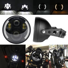 5.75 Inch Motorcycles LED Headlights Headlamp High Low Beam Daytime Running Lights 6000K with Black Housing Bracket 2024 - buy cheap