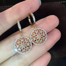 Hot Sale Gold Silver Color Cute Big Flower Round Drop Earrings for Women Fashion Jewelry Korean Earrings 2020 New 2024 - buy cheap