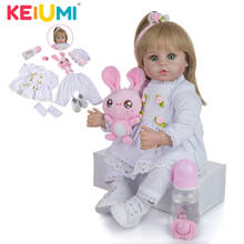 KEIUMI 18-дюймовая виниловая Кукла Reborn Baby ручной работы, тканевая кукла Bebe, обучающая игрушка, подарок ребенку на день рождения, сюрприз 2024 - купить недорого