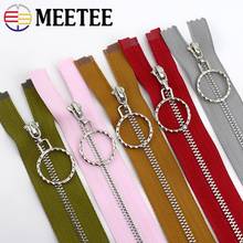 Meetee 2pcs Close-End 20/30cm Open-End 40-70cm 3# Metal Silver Tooth Zipper DIY Garment Textile Decor Zip Sewing Material ZA088 2024 - compre barato