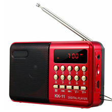 Mini rádio fm digital portátil, tocador de música de bolso, alto-falante, recarregável, gravador de som 2024 - compre barato