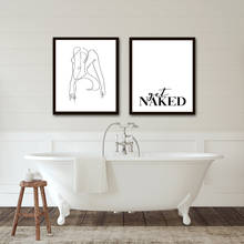 Mulher sexy corpo poster impressão obter nu citações pintura em tela abstrata moderna minimalista arte para viver casa de banho decoração 2024 - compre barato
