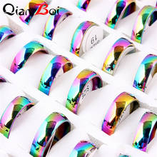 QianBei Wholesale 20pcs Lots New Rainbow Color New Stainless Steel One Ring of Power the Lord of One Ring Lovers Women Men 2024 - buy cheap