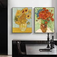 Pinturas famosas en lienzo de girasoles de Van Gogh, carteles e impresión Mordern, obra de arte de pared, imagen artística para decoración del hogar de la sala de estar 2024 - compra barato