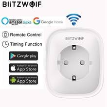 BlitzWolf BW-SHP5, WIFI, умная розетка для дома, штепсельная вилка ЕС, 2.1A, два USB порта, 16A, работает с Amazon Alexa Google Assistant IFTTT Tuya APP 2024 - купить недорого