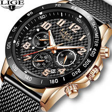 LIGE 2020 мужские часы Топ бренд класса люкс водонепроницаемые Модные часы кварцевые часы Мужские Спортивные Хронограф reloj hombre дропшиппинг 2024 - купить недорого