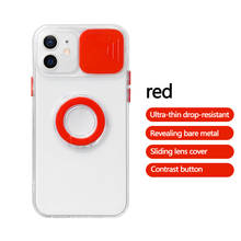 Ultra-fino slider câmera proteção de privacidade caso de telefone para o iphone 13 12 11 pro xs max se x 8 7 plus luxo anel suporte capa 2024 - compre barato