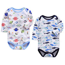 Roupa infantil para meninos, macacão para recém-nascidos de manga longa 100% algodão, roupas infantis para meninas de 0-24 meses 2024 - compre barato