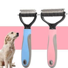 Escova cortadora para animais de estimação, pente removedor de pelos, escova de limpeza, aparador de pente de pulga, cachorro, gato 2024 - compre barato