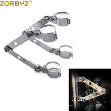 Zorbyz moto 41-51mm indicador de farol ajustável, cromado de metal, garfo de montagem, suporte para cafe racer bobber chopper personalizado 2024 - compre barato