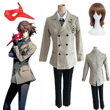 Disfraz de Anime Persona 5, uniforme escolar, Goro Akechi, P5, peluca, hecho a medida 2024 - compra barato