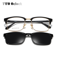 TWO Oclock 2 In 1 Multi-function Optical Frames Magnetic Sunglasses Grade Glasses Male Polarized Clip On Glasses Square Z8021 2024 - buy cheap