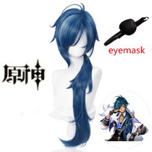 Genshin Impact Kaeya Cosplay Men 80cm Long Ink-Blue Wig Cosplay Anime Cosplay Wigs Heat Resistant Synthetic Wigs Halloween 2024 - buy cheap