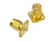 SMA male plug 4 holes flange deck mount solder up RF connector 2024 - buy cheap