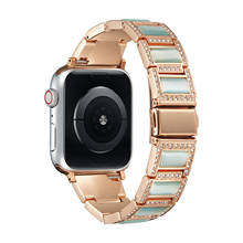 Pulseira de diamante para apple watch, de alta qualidade, para modelos 6, 5, 4, 3, 2, 1, se, 44mm, 40mm, 42mm, 38mm 2024 - compre barato