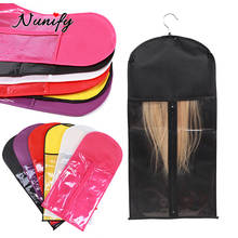 Nunify Hair Extension Storage Bag With Wooden Hanger Protection Carrier Case Dust Proof Wig Storage Bag Durable Hair Bag 2024 - buy cheap